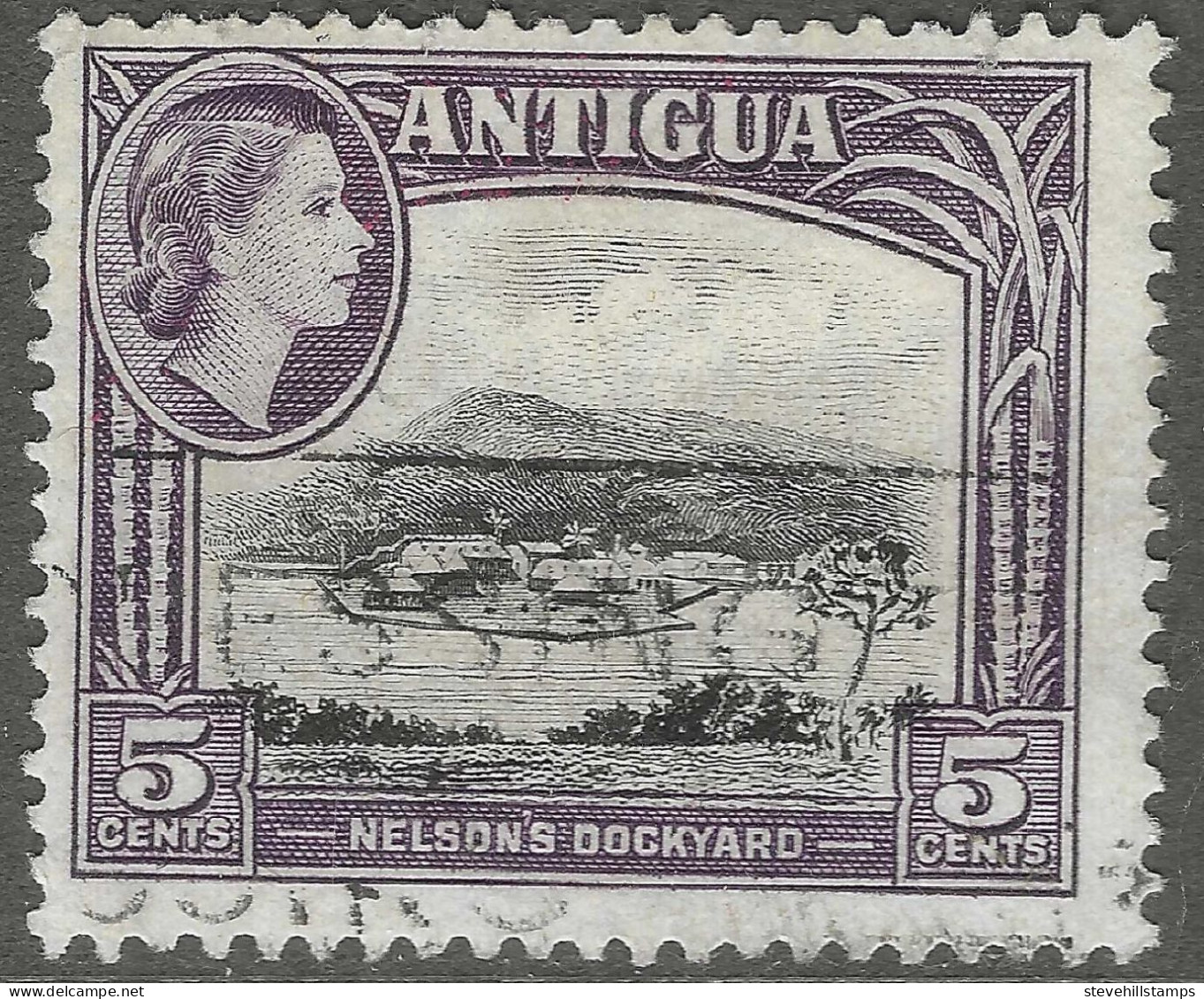 Antigua. 1963-65 QEII. 5c Used. Mult Block CA W/M SG 154 - 1858-1960 Crown Colony