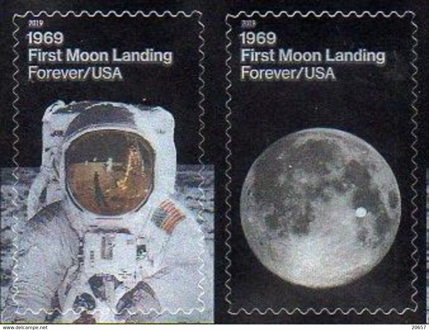 Etats-Unis USA 5256/57 Moon Landing, Apollo, Armstrong Et Aldrin, Photographie, July 20 1969 - Etats-Unis