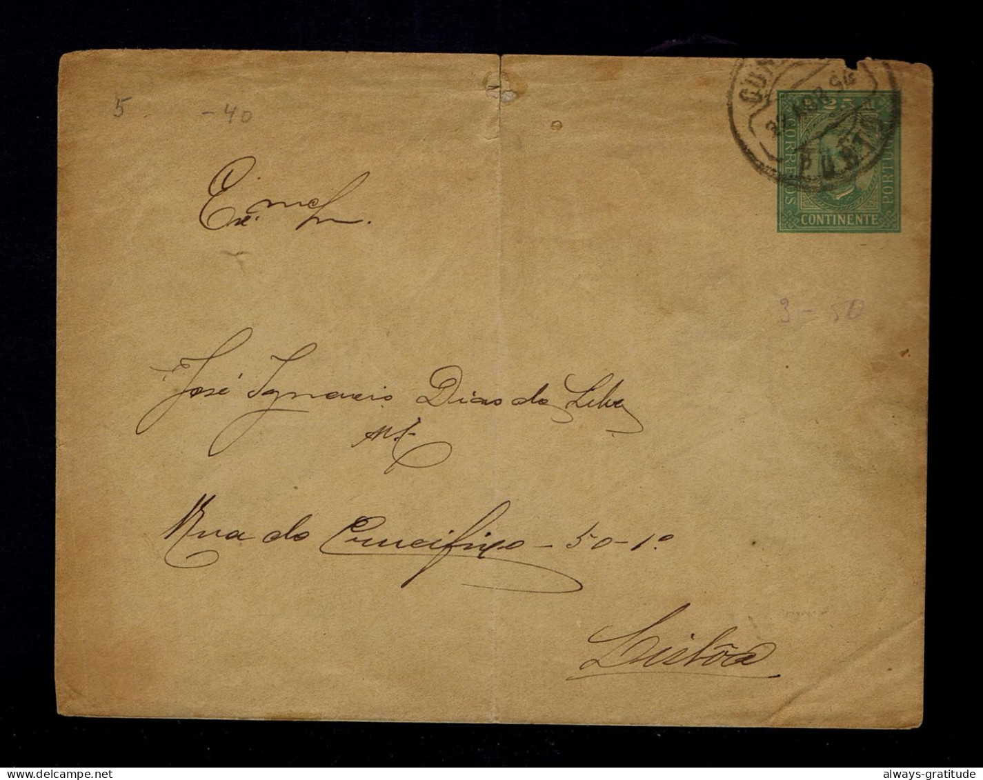 Sp9987 PORTUGAL D,Carlos 25r. Cover Postal Stationery Mailed 1894-04-22 Porto »Lisboa - Covers & Documents