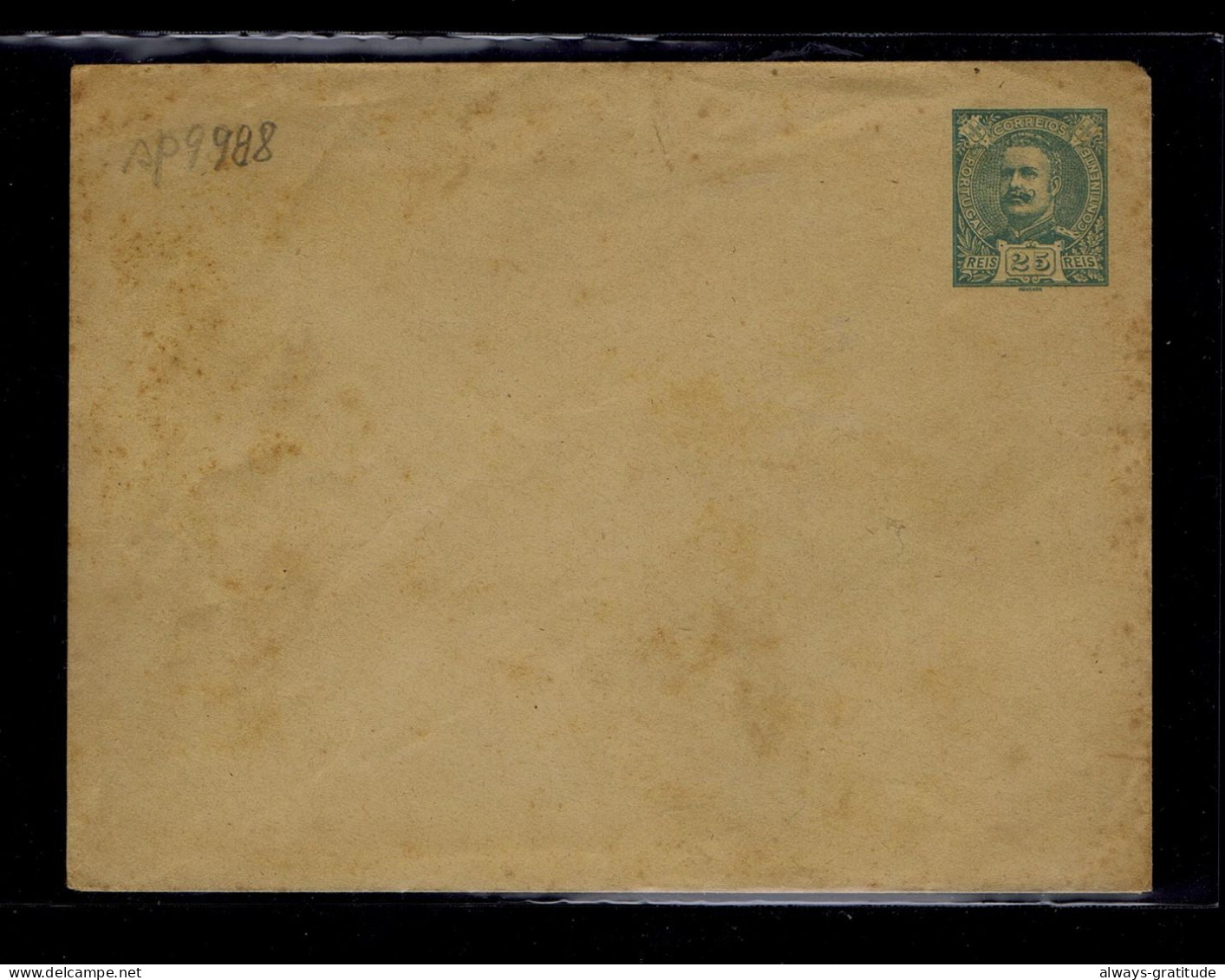 Sp9988 PORTUGAL D,Carlos 25r. Cover Postal Stationery Mint Damage - Lettres & Documents