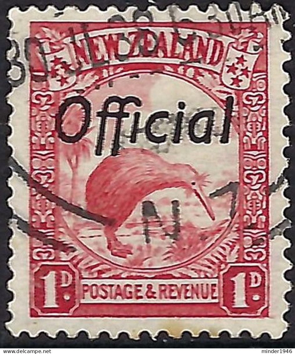 NEW ZEALAND 1936 KEVIII 1d Scarlet "Official" Die II SGO121 Fine Used - Gebruikt