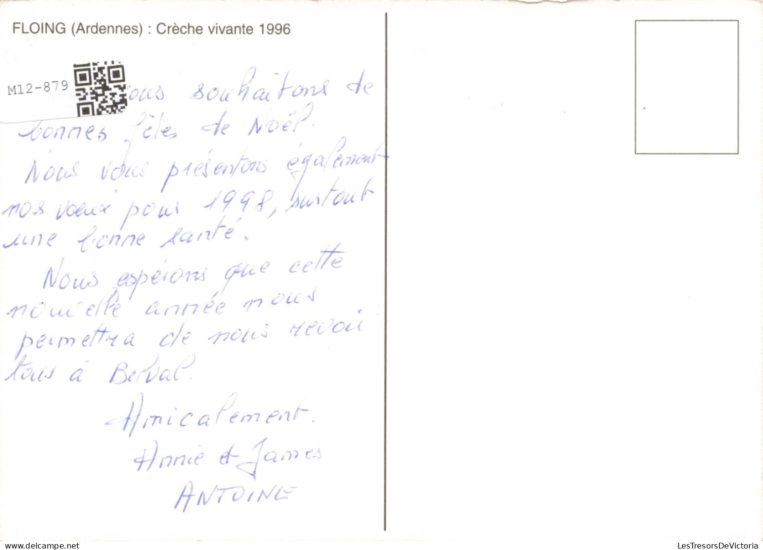 FÊTES ET VOEUX - Meilleurs Voeux Pour 1998 - Floing - Crèche Vivante - Colorisé -  Carte Postale - Other & Unclassified