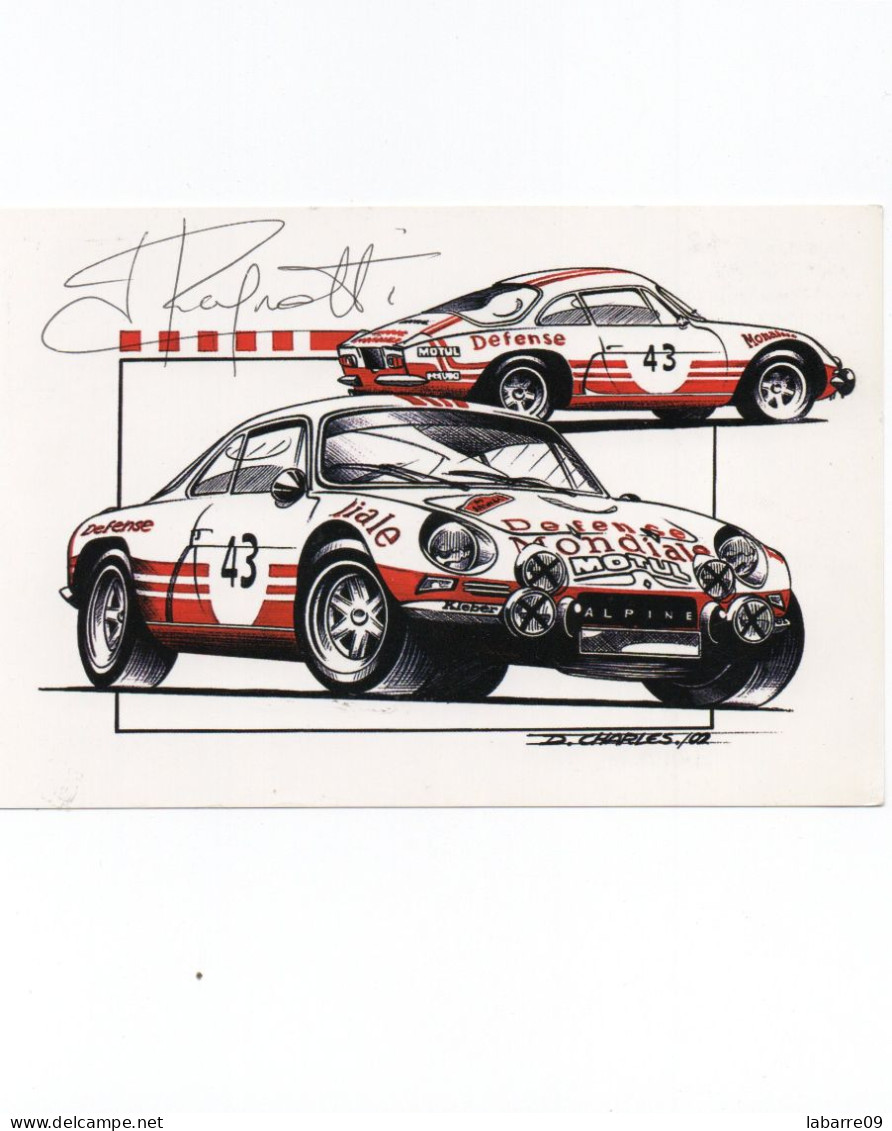 ALPNE A110-1800 - TOUR AUTO 2002 - JEAN RAGNOTTI - FRANCIS MERCIER. -( AUTOGRAPHE DE Jean RAGNOTTI)- - Handtekening