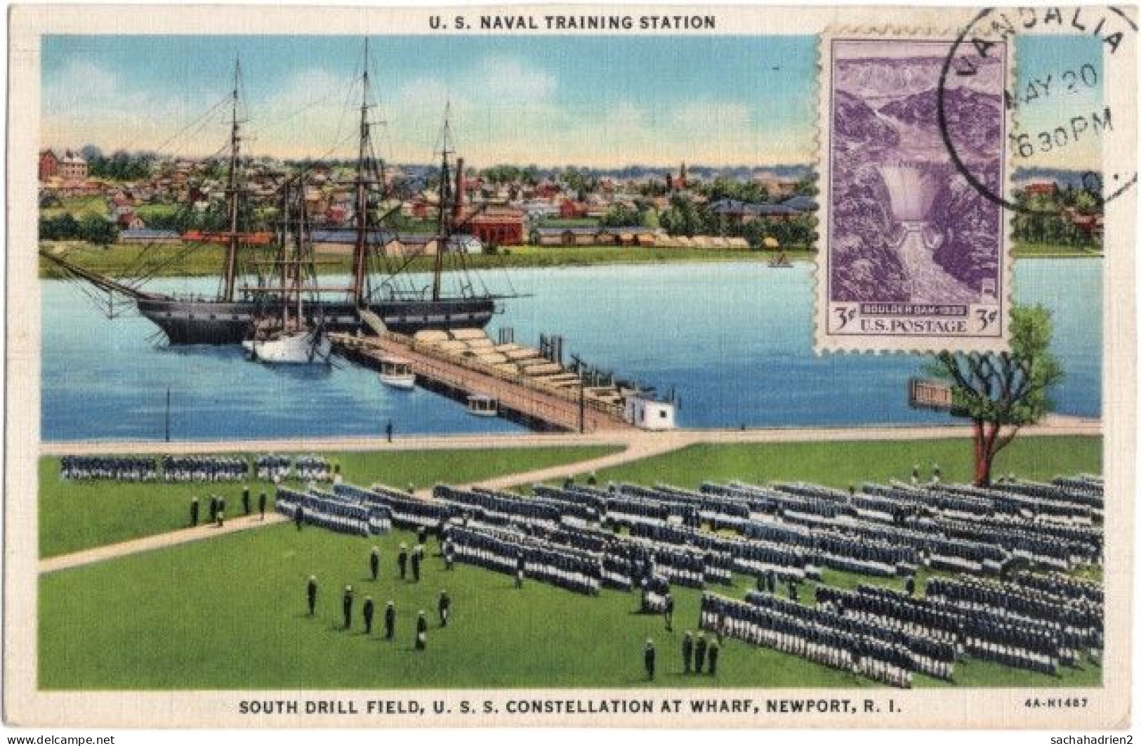 NEWPORT. South Drill Field, U.S.S. Constellation At Wharf - Newport