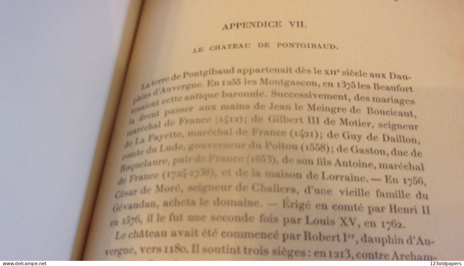 1898 Mémoires du Comte De Moré (1758-1837)  Moré de Pontgibaud / AUVERGNE GUERRE INDEPENDANCE US LA FAYETTE / EX LIBRIS