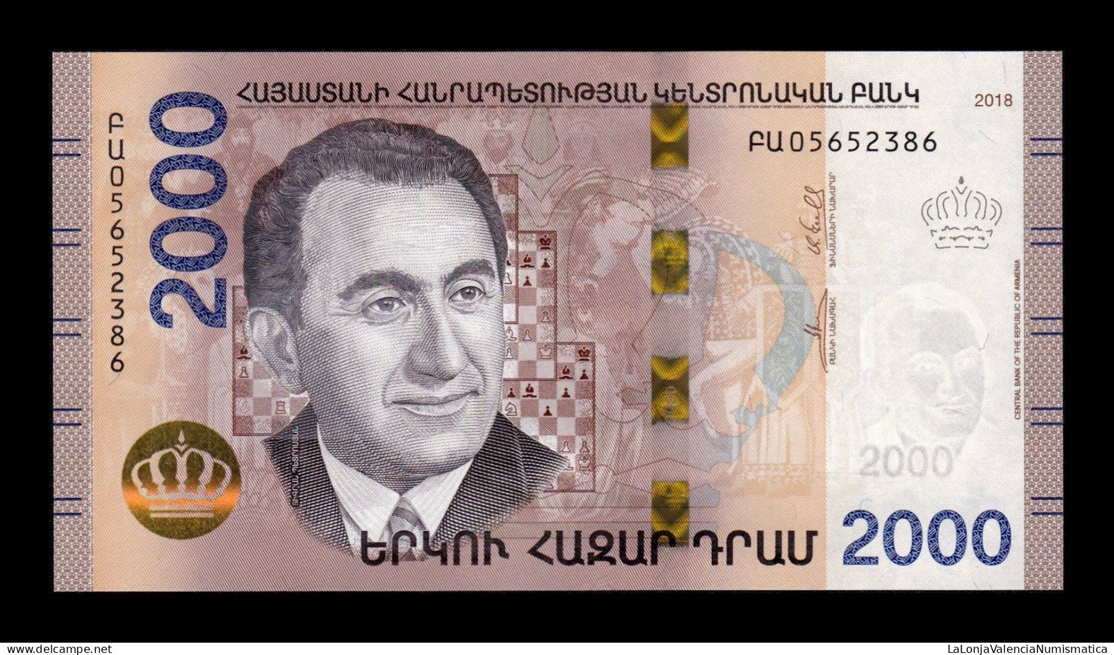 Armenia 2000 Dram 2018 Pick 62 Sc Unc - Armenia