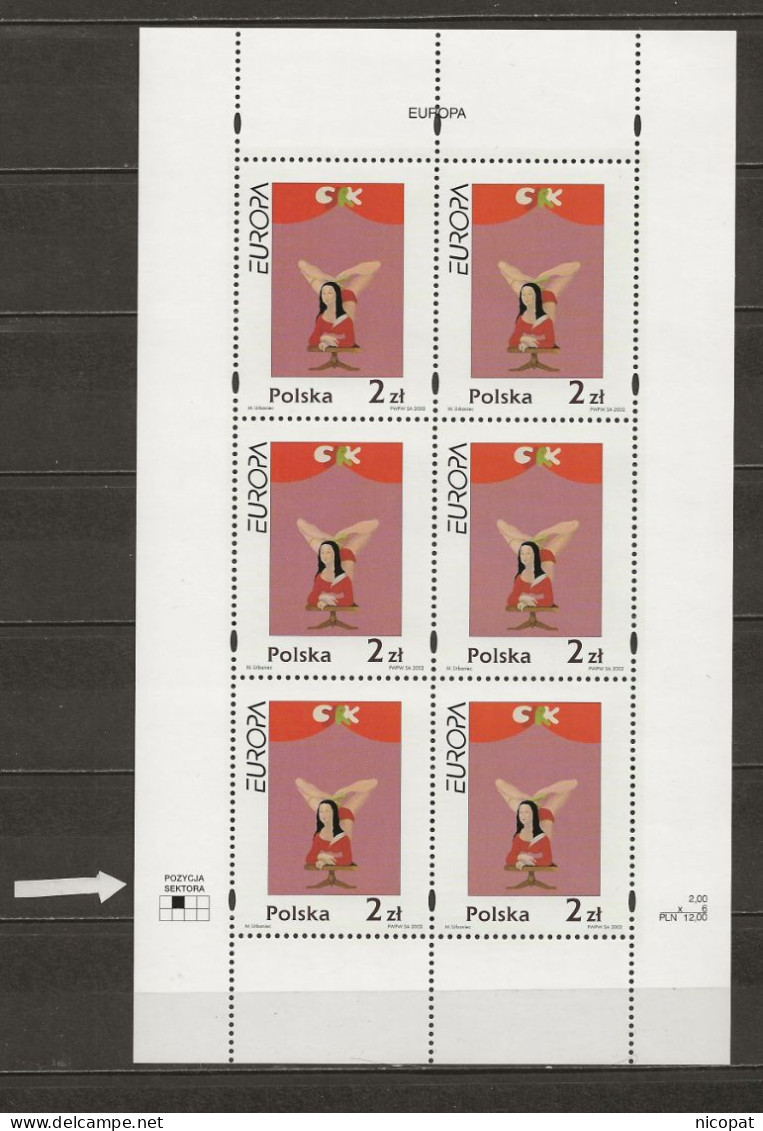 POLAND MNH ** 3737 En Feuille Dentelé En Haut Et En Bas Europa Affiche Le Cirque La Joconde De MACIEJ ZDZIEBLAN URBANIEC - Feuilles Complètes