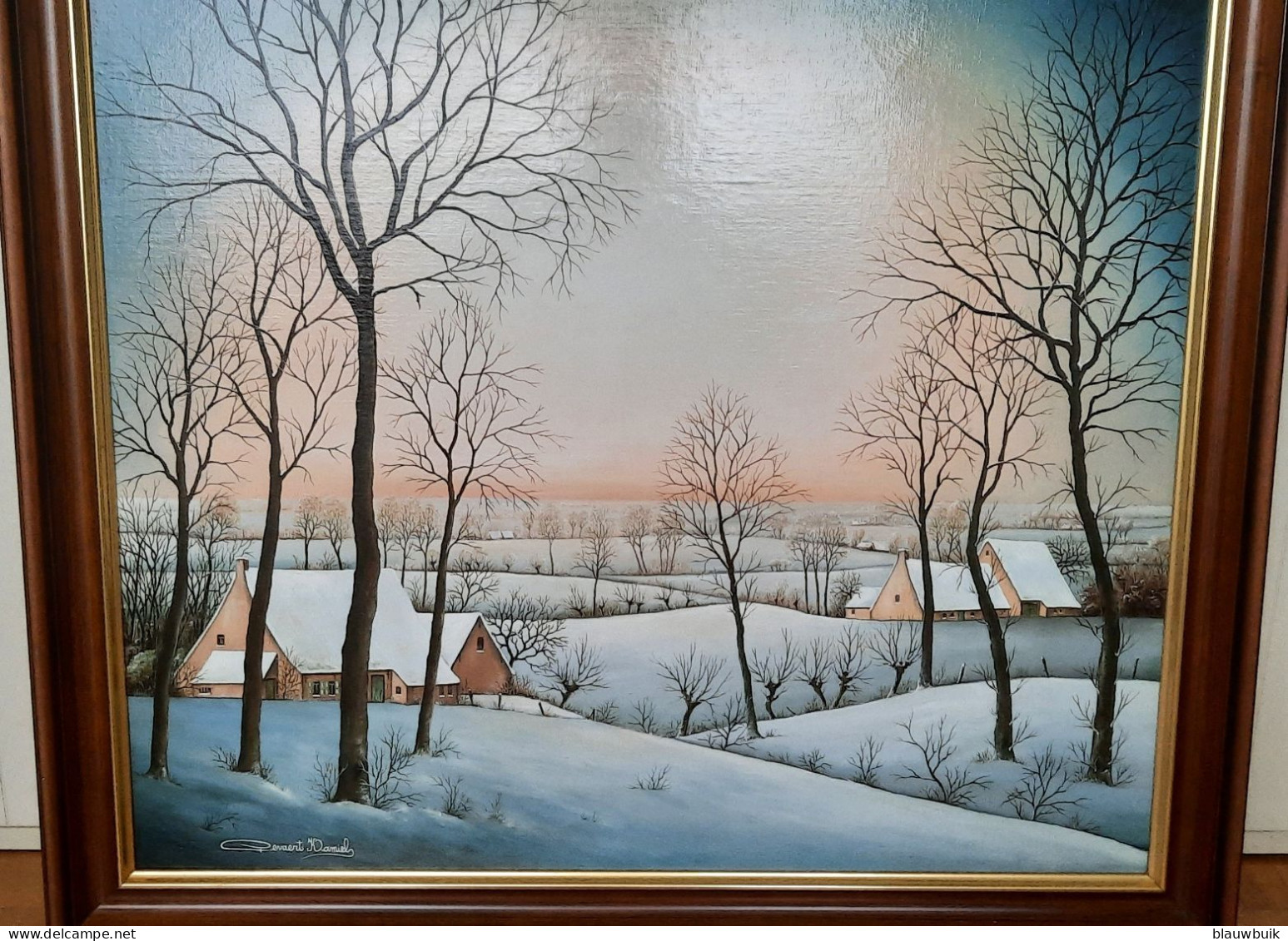 Schilderij Kamiel Gevaert Winterlandschap Jaren '80 - Oils