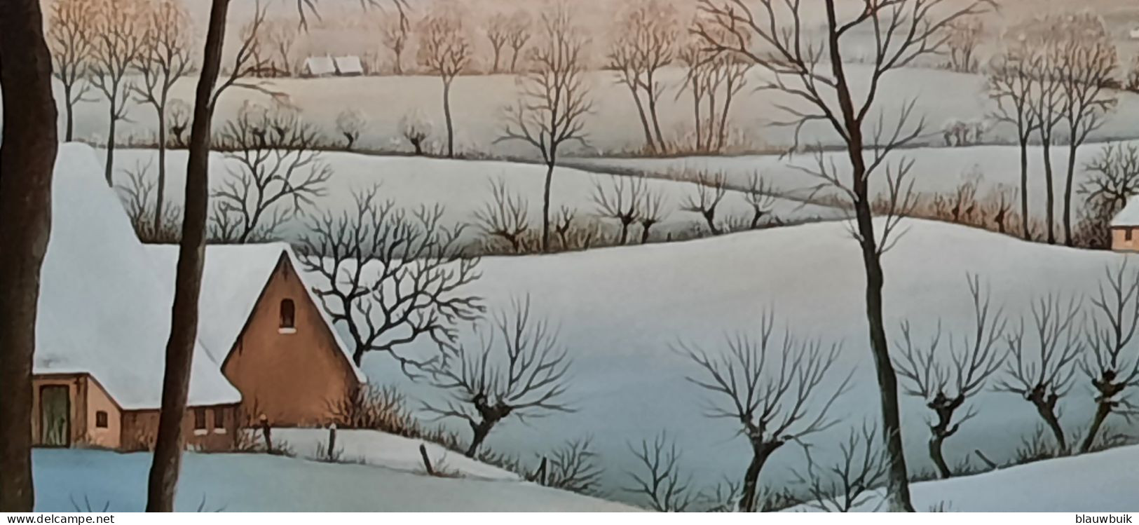 Schilderij Kamiel Gevaert Winterlandschap Jaren '80 - Olieverf