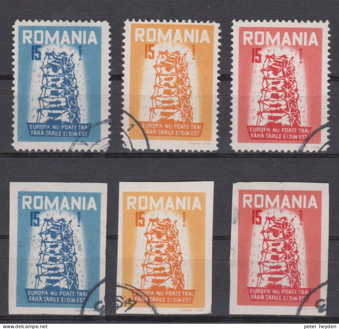 Romania Exile Libera 1956 Europa CEPT CTO Perf + Imperf Set ~ Rumänien Exil - 1956