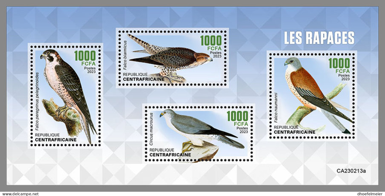 CENTRAL AFRICAN 2023 MNH Birds Of Prey Greifvögel Raubvögel Rapaces M/S - IMPERFORATED - DHQ2340 - Aigles & Rapaces Diurnes