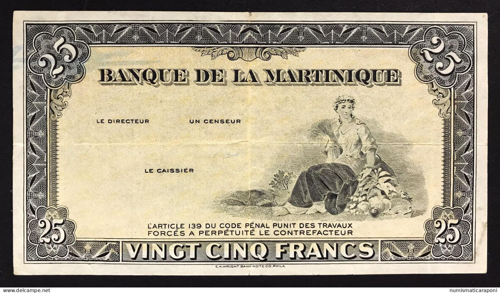 Martinique Martinica 1942 25 Francs Pick#17r  LOTTO 3108 - Autres - Amérique