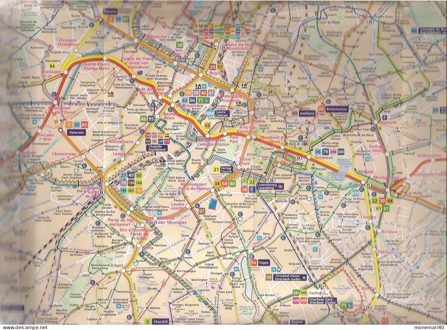 STIB (SOCIÉTÉ DES TRANSPORTS INTERCOMMUNAUX DE BRUXELLES) - PLAN - 2008.