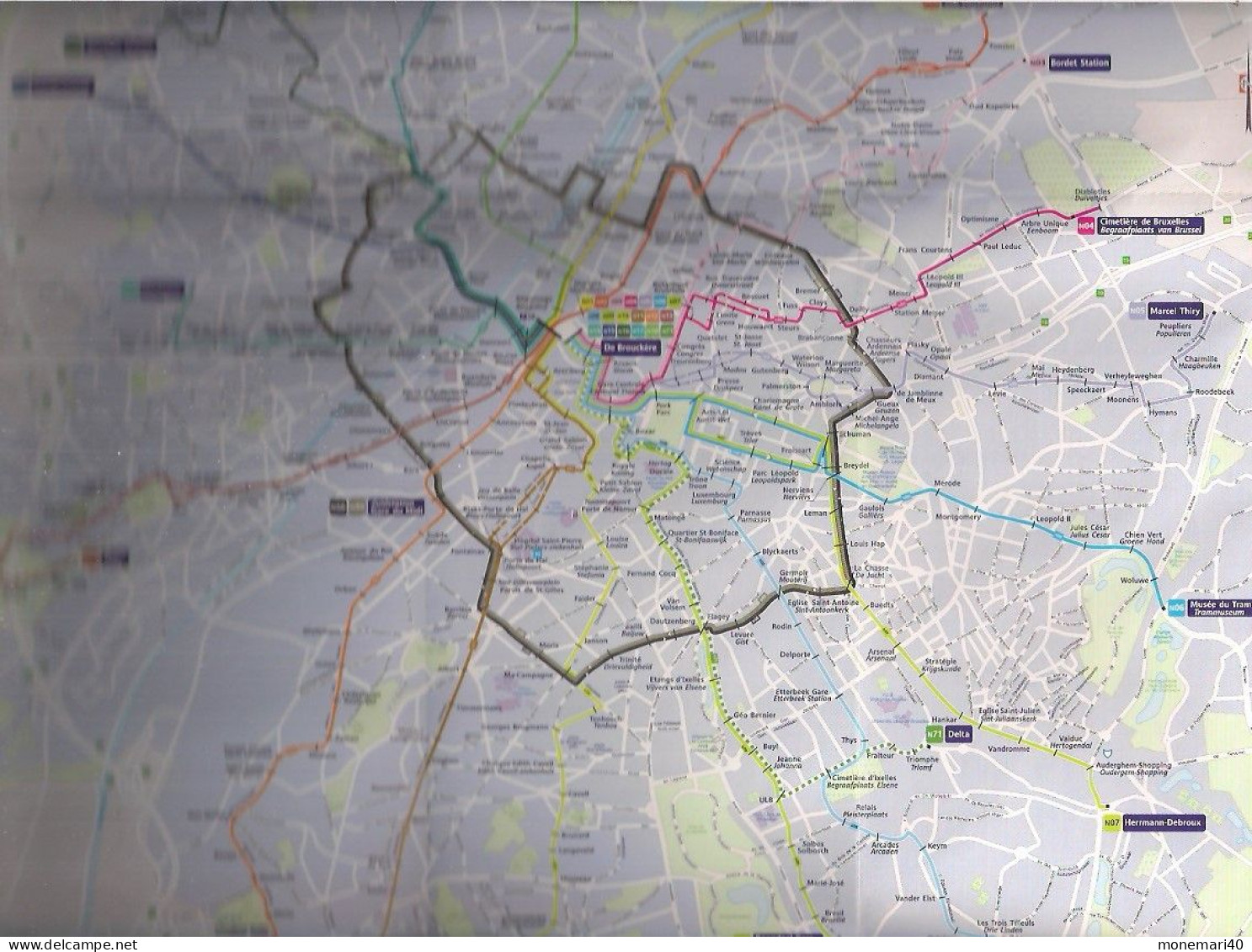 STIB (SOCIÉTÉ DES TRANSPORTS INTERCOMMUNAUX DE BRUXELLES) - PLAN - 2008.