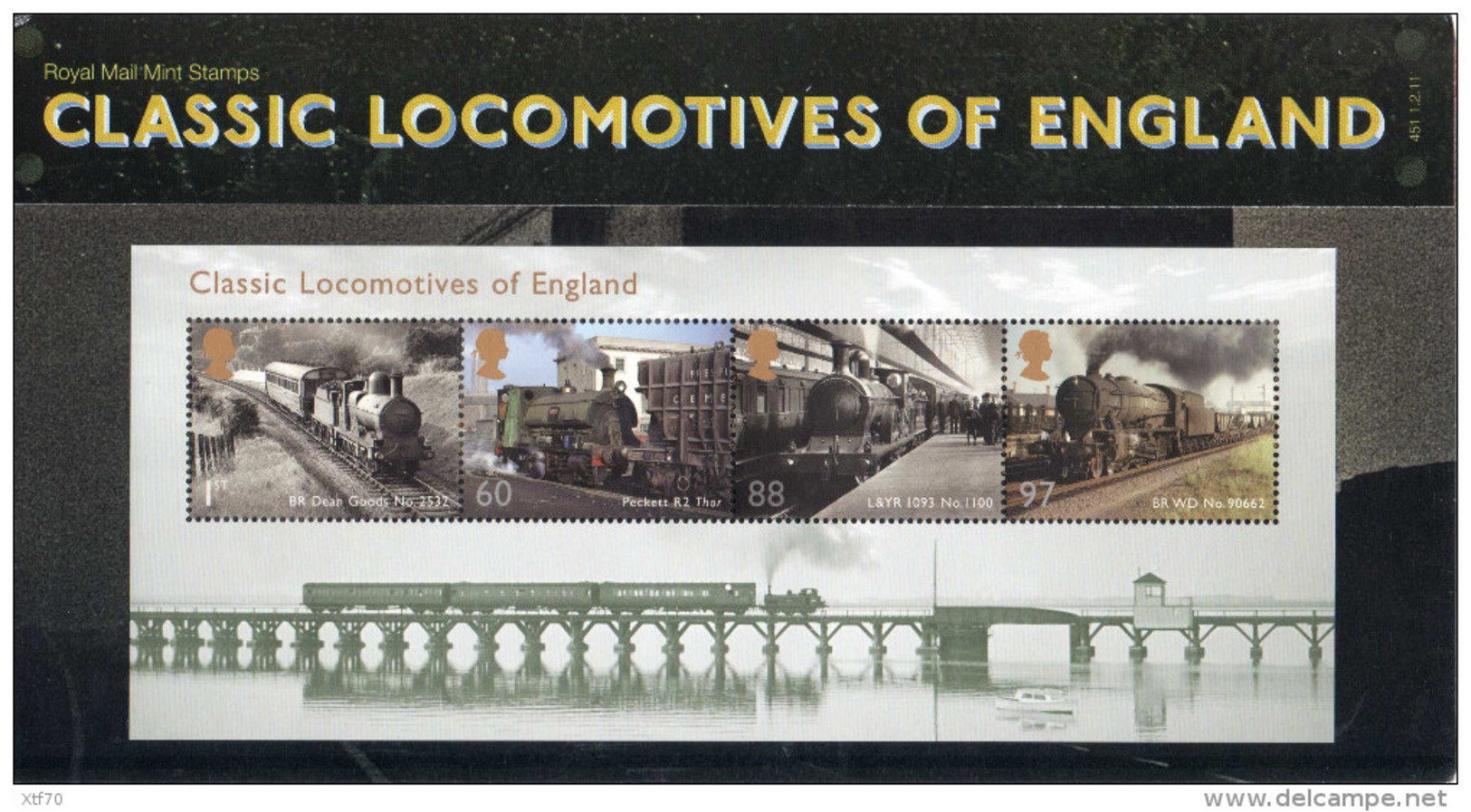 GREAT BRITAIN 2011 Classic Locomotives Of England M/S Presentation Pack - Presentation Packs