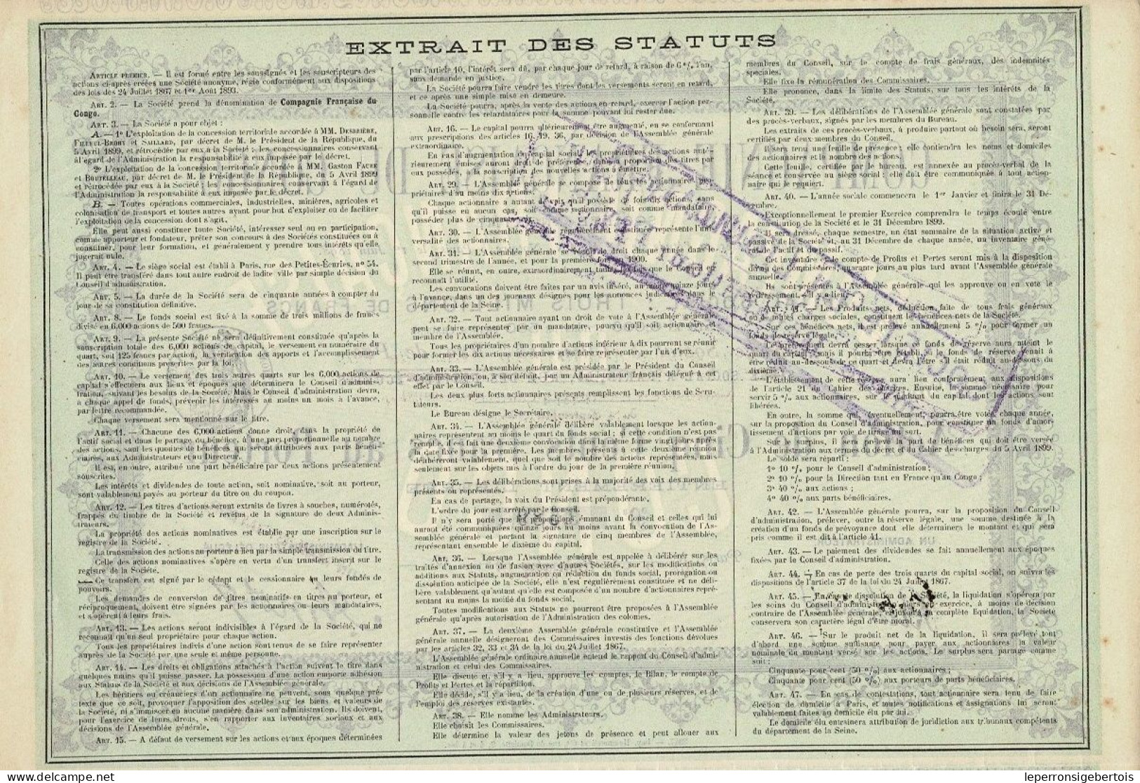 Titre De 1907 - Compagnie Française Du Congo - Afrique