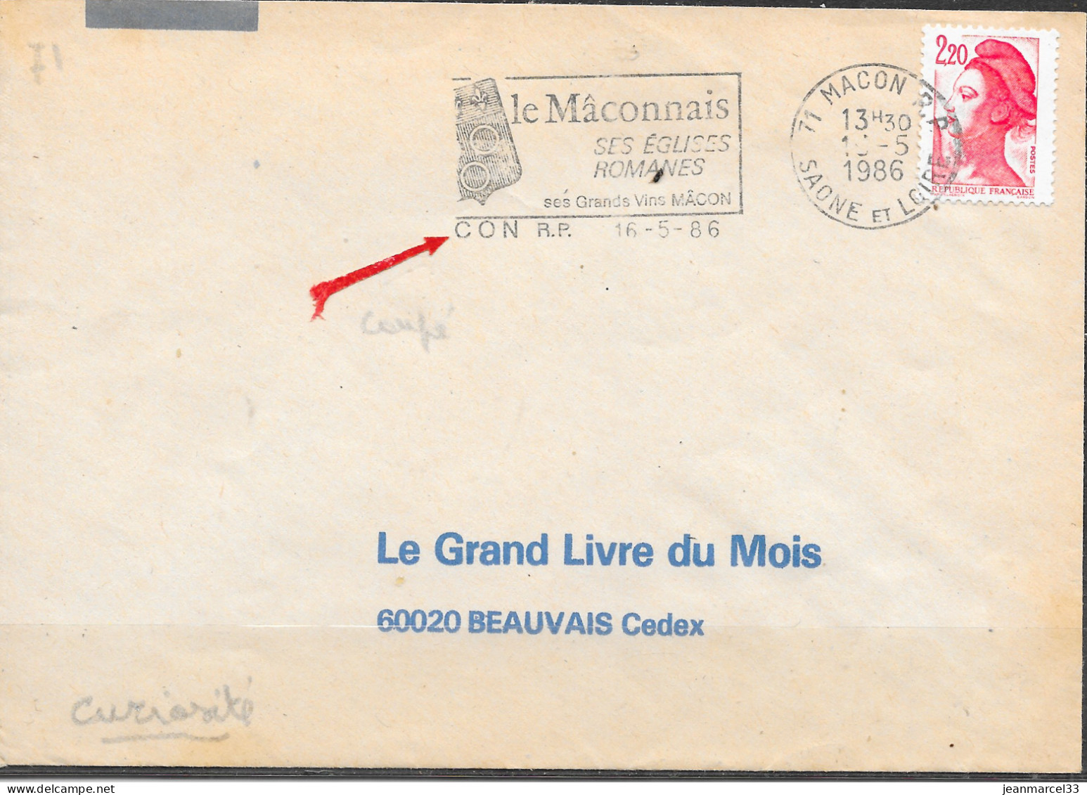 Curiosité Sur Lettre Con RP Sous La Flamme Du Type II =o 71 Macon RP 16-5-86 - Brieven En Documenten