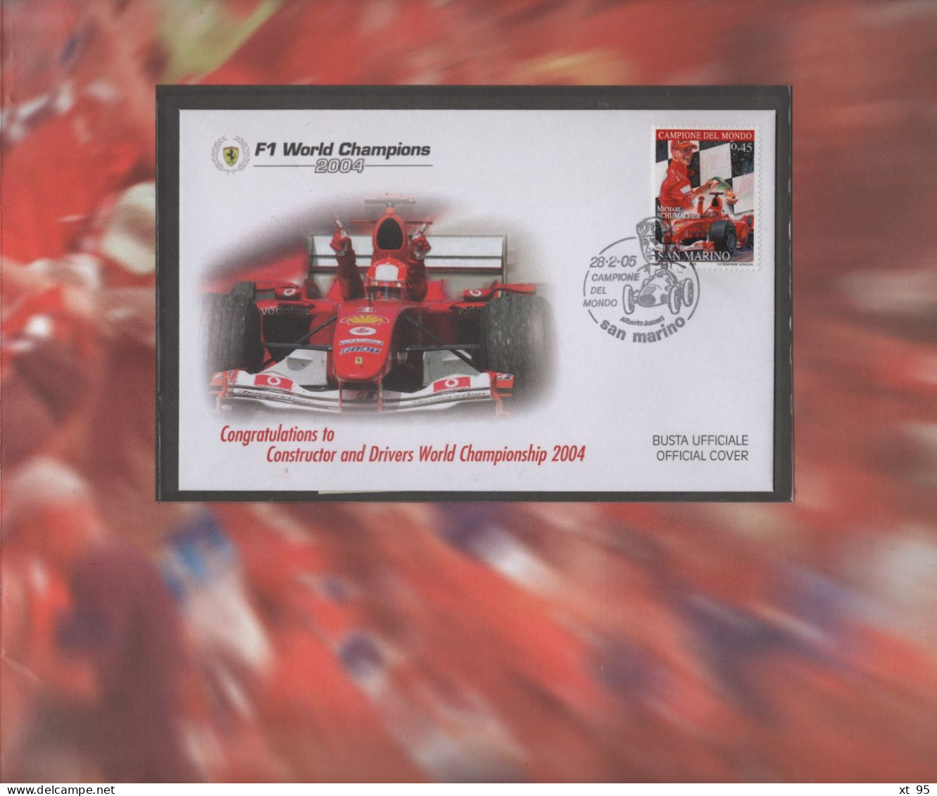 Ferrari - Encart Avec Bloc Feuillet Et FDC - Michael Schumacher - 2005 - Edition Limitee Numerotee - Unused Stamps