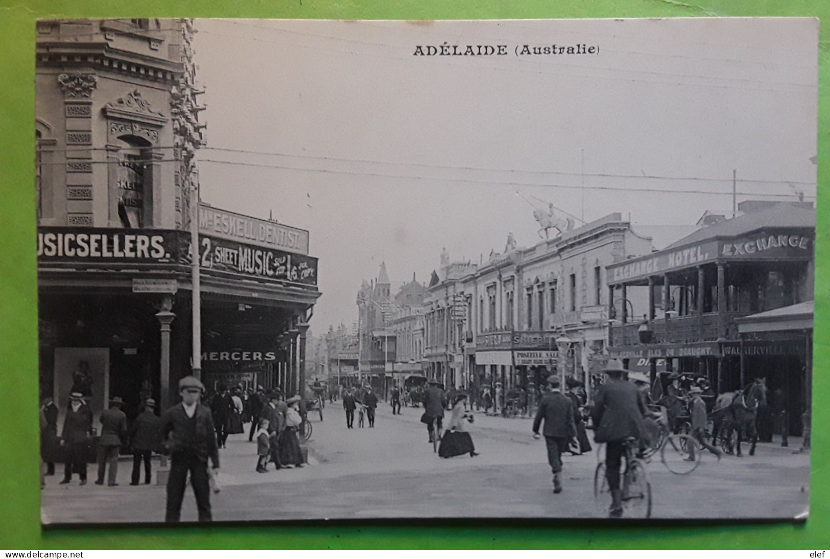 ADELAIDE South Australia,Main Street,Walkerville Ales,Music Sellers,belle Animation,carte Messageries Maritimes C 1900 - Adelaide