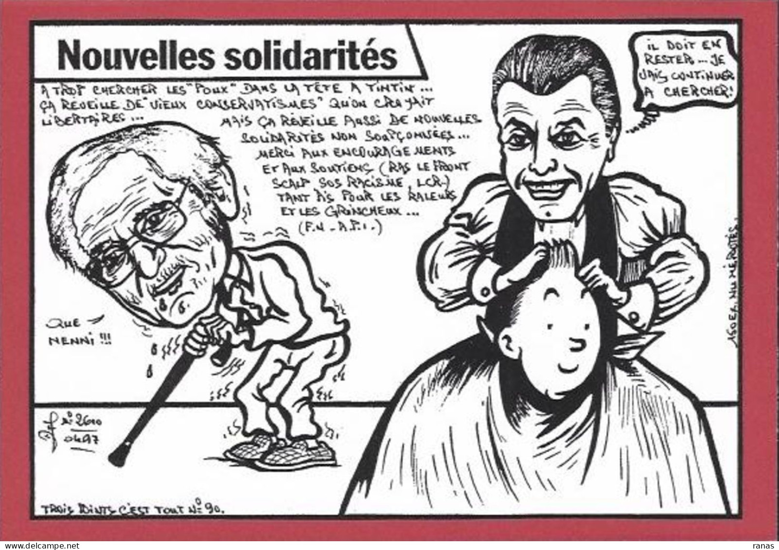 CPM Hérgé Tintin Vu Par Jihel Tirage Signé 150 Exemplaires Numérotés Signés Antisémitisme MARQUER - Hergé