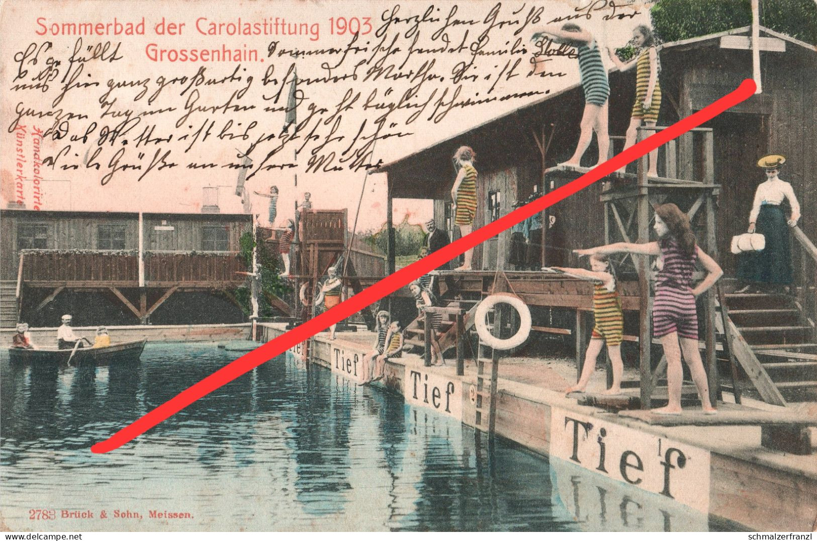 AK Großenhain 1903 Sommerbad Volksbad Schwimmbad Freibad Der Carolastiftung Natur Erlebnis Bad Bobersbergerstraße - Grossenhain