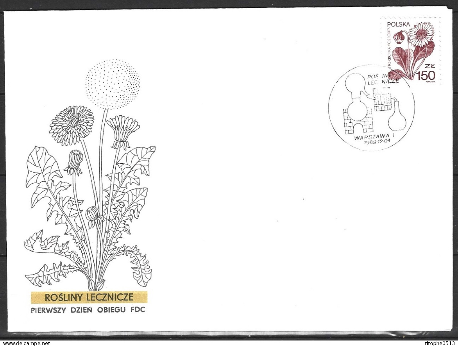 POLOGNE. N°3041 De 1989 Sur Enveloppe 1er Jour. Plante Officinale : La Pâquerette. - Heilpflanzen