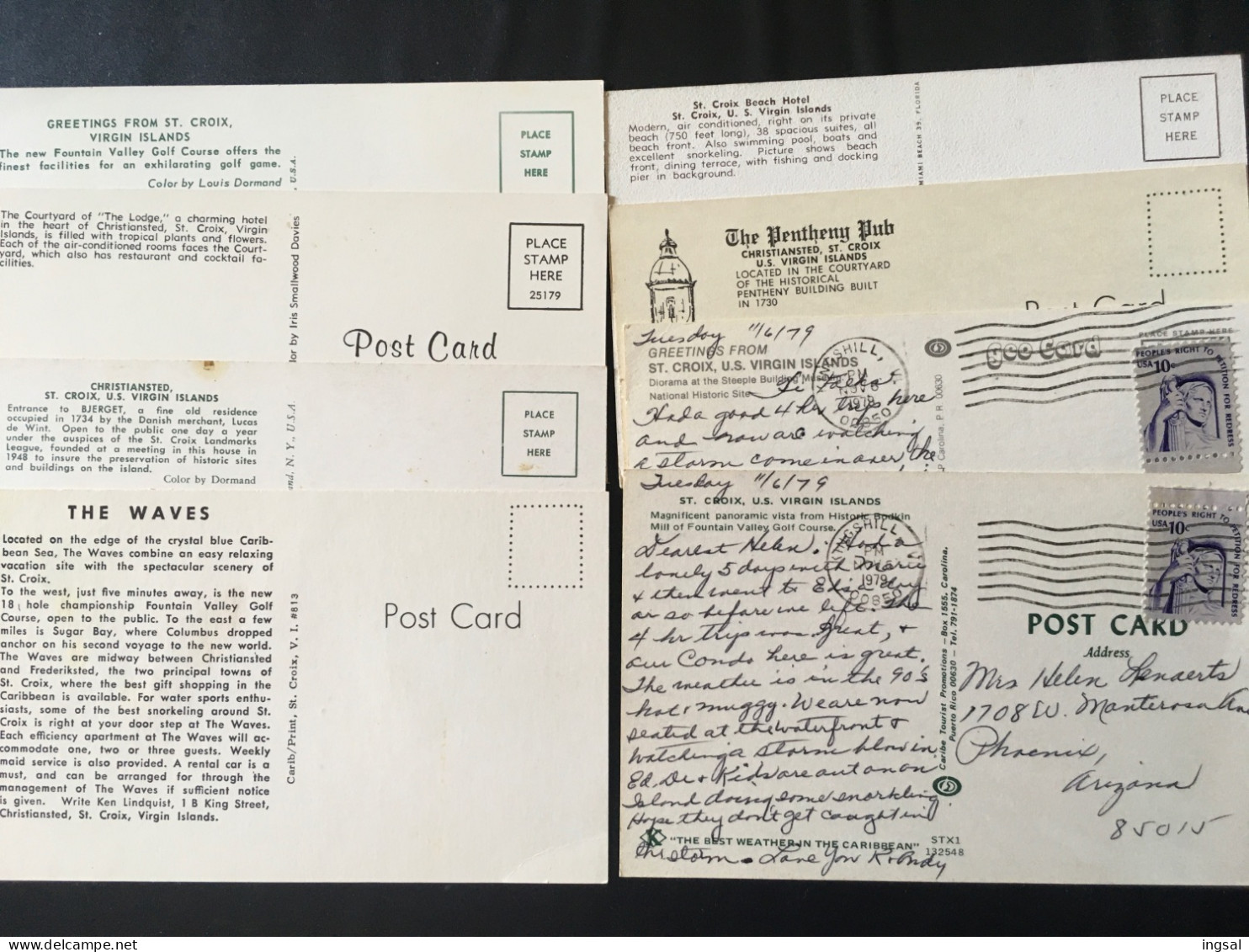 ST. CROIX……Eight Vintage Postcards……… - Jungferninseln, Amerik.