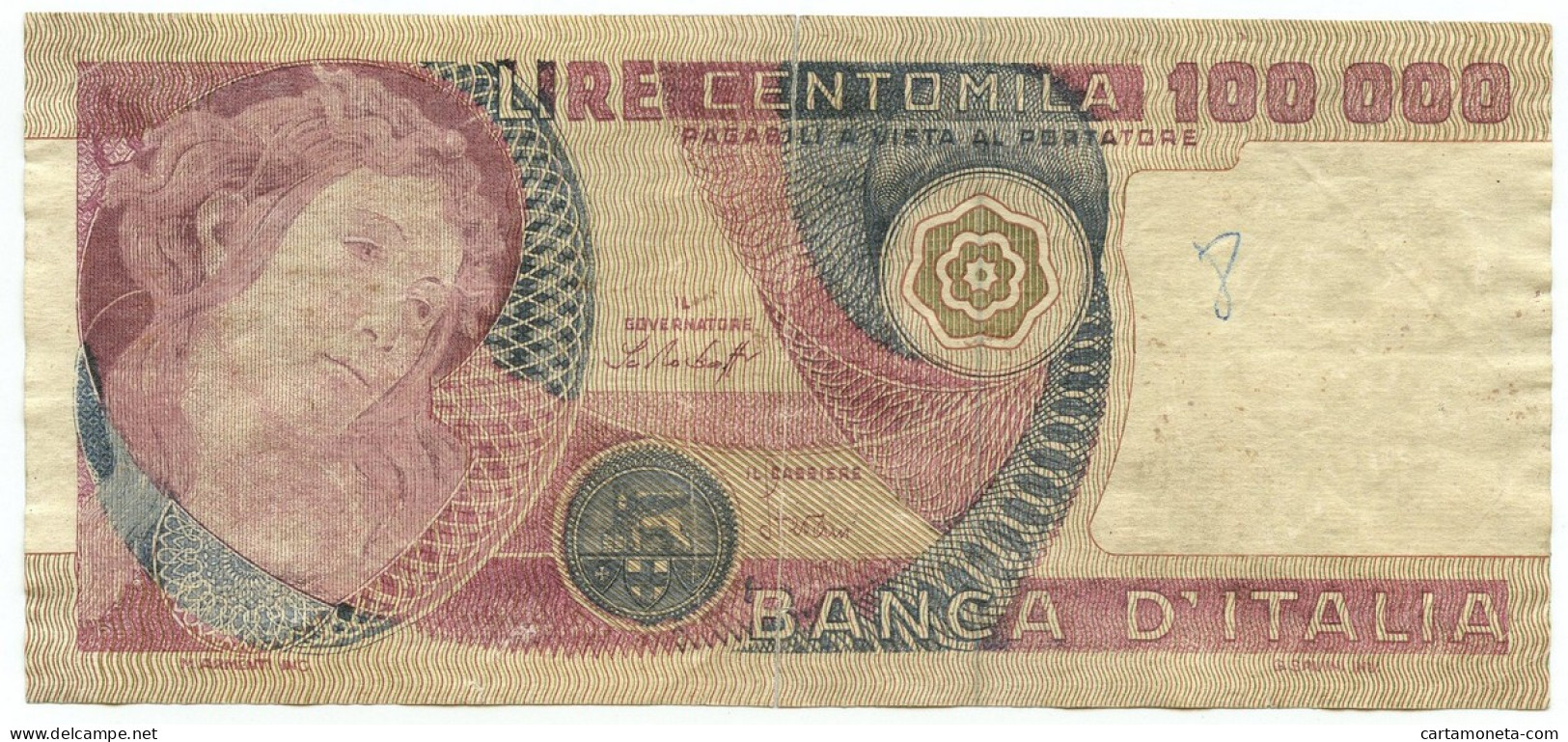 100000 LIRE FALSO D'EPOCA BANCA D'ITALIA PRIMAVERA DI BOTTICELLI 20/06/1978 QBB - [ 8] Ficticios & Especimenes