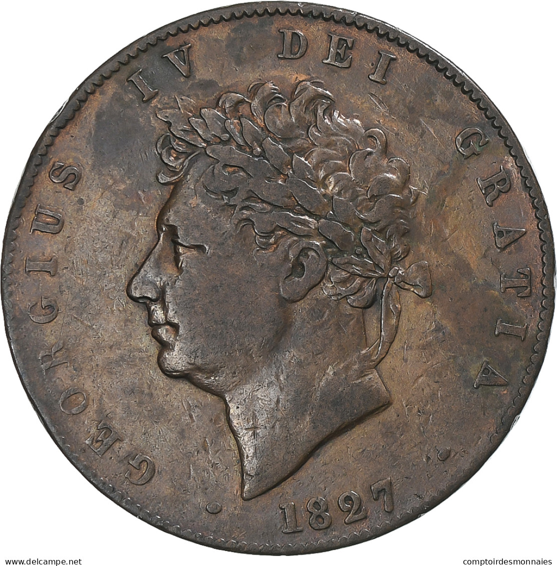Grande-Bretagne, George IV, 1/2 Penny, 1827, TTB, Cuivre, KM:692 - C. 1/2 Penny