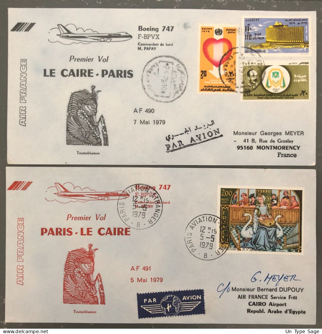 France, Premier Vol, Boeing 747 - PARIS / LE CAIRE 5.5.1979 - (B1345) - Eerste Vluchten