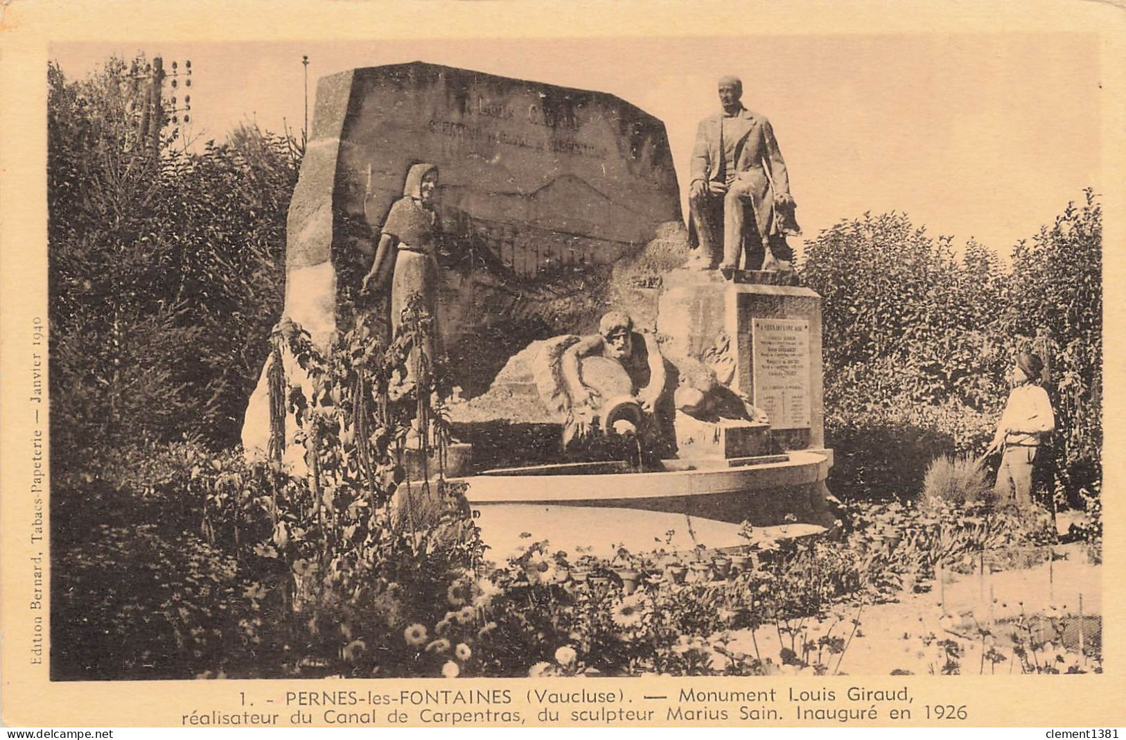 Pernes Les Fontaines Monument Louis Giraud Realisateur Du Canal De Carpentras - Pernes Les Fontaines