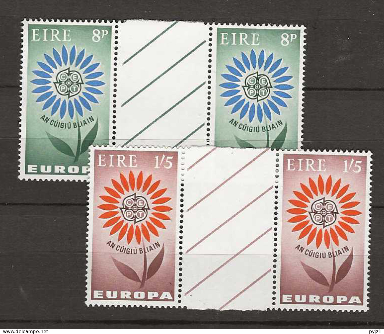 1964 MNH Ireland Gutter Pairs Postfris** - 1964