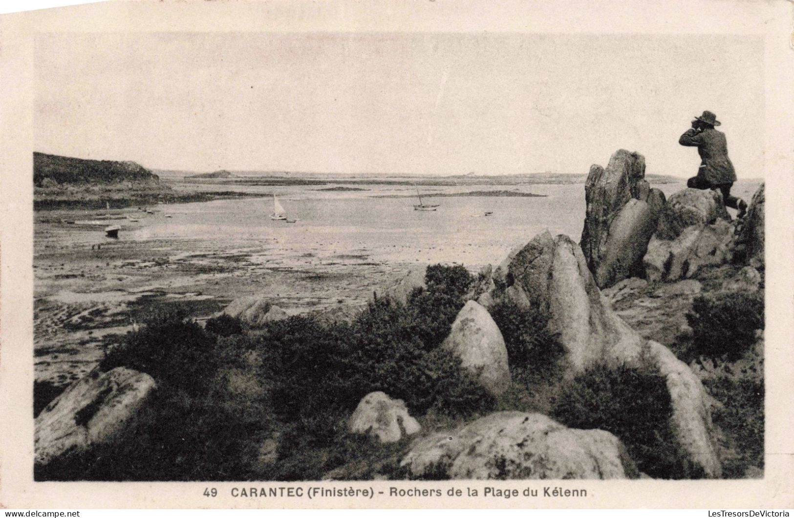 FRANCE - Carantec - Rochers De La Plage Du Kélenn - Carte Postale Ancienne - Carantec