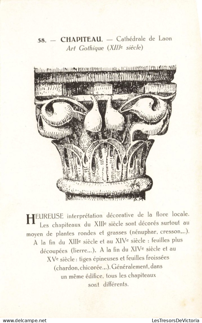 ARTS - Antiquité - Chapiteau - Cathédrale De Laon - Carte Postale Ancienne - Ancient World