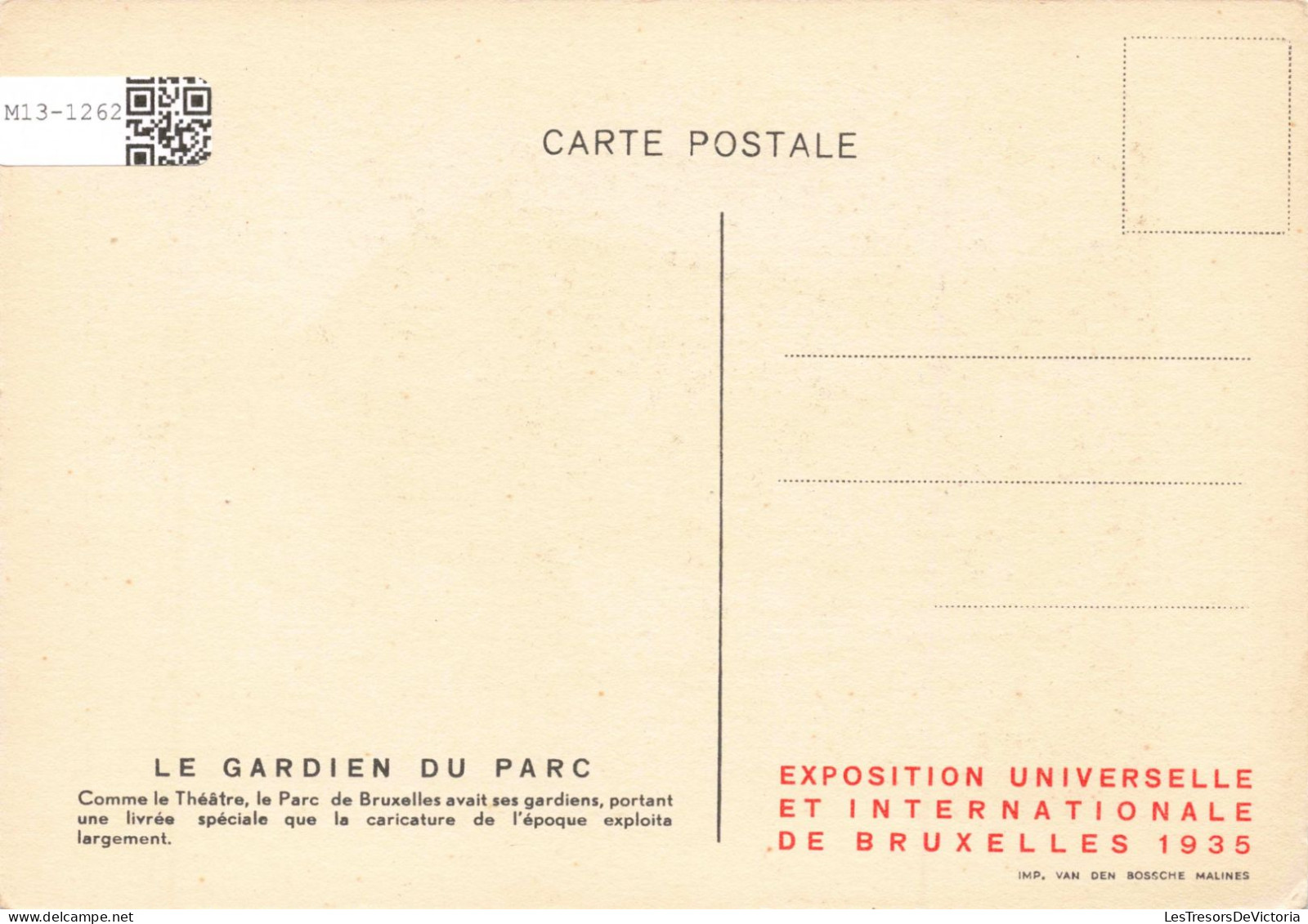 PHOTOGRAPHIE - Le Gardien Du Parc - Colorisé - Carte Postale Ancienne - Photographs