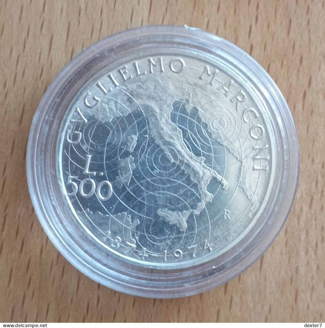 1974 Marconi 500 Lire UNC - 0,30 Oz Of Pure Silver - 500 Lire