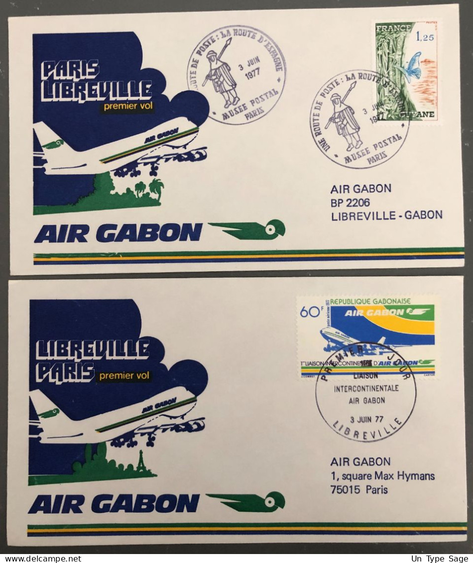 France, Premier Vol, Boeing 747 - PARIS / LIBREVILLE 3.6.1977 - (B1377) - Premiers Vols