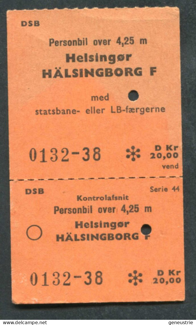 Ticket De Ferry (camions) Danemark DSB/LB-Faergerne "Helsingor -> Hälsingborg" Boat Ticket Transportation - Europa