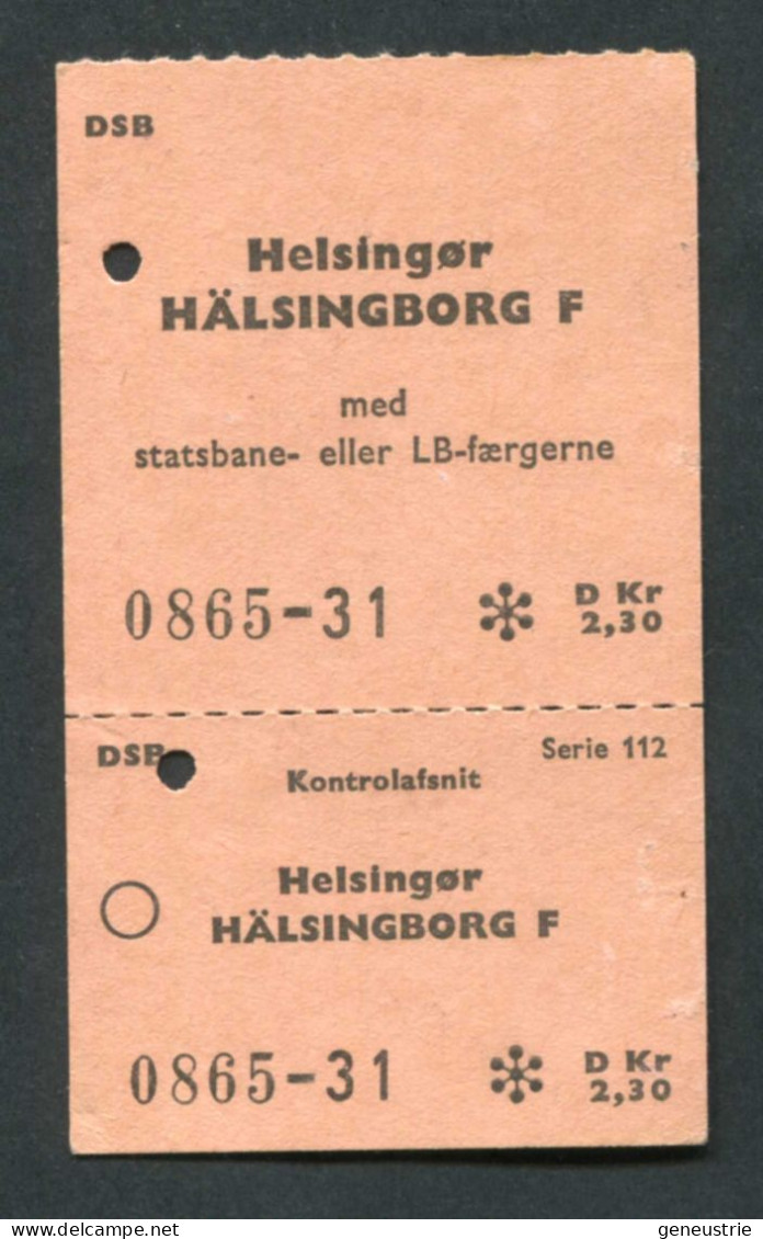 Ticket De Ferry Danemark DSB/LB-Faergerne "Helsingor -> Hälsingborg" Boat Ticket Transportation - Europe