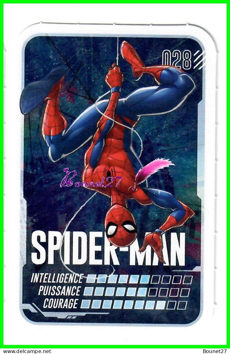 Carte Leclerc " MARVEL " 2022 - N° 28 SPIDER MAN Brillante - Marvel