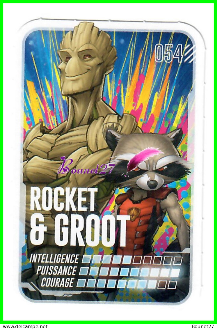 Carte Leclerc " MARVEL " 2022 - N° 54 ROCKET ET GROOT - Marvel