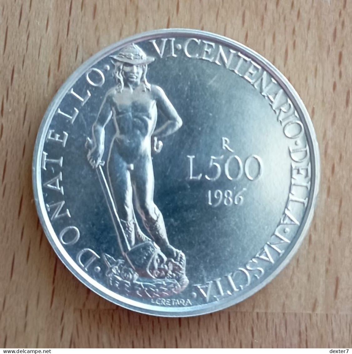 1986 Donatello 500 Lire UNC - 0,30 Oz Of Pure Silver - 500 Lire