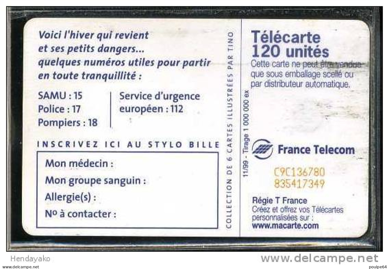 F1023  11/1999 CANARD GIVRÉ  120 SC7 - 1999