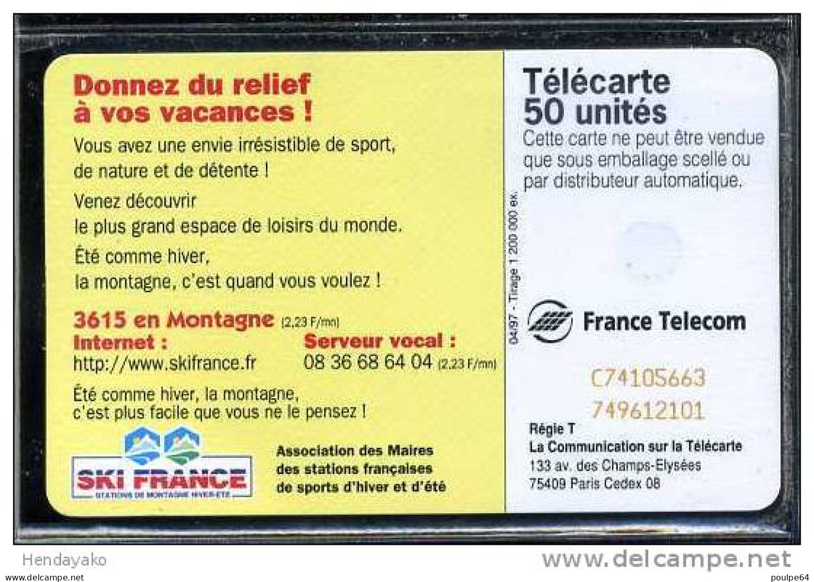 F0731   04/1997 SKI DE FRANCE  50 SC7 - 1997