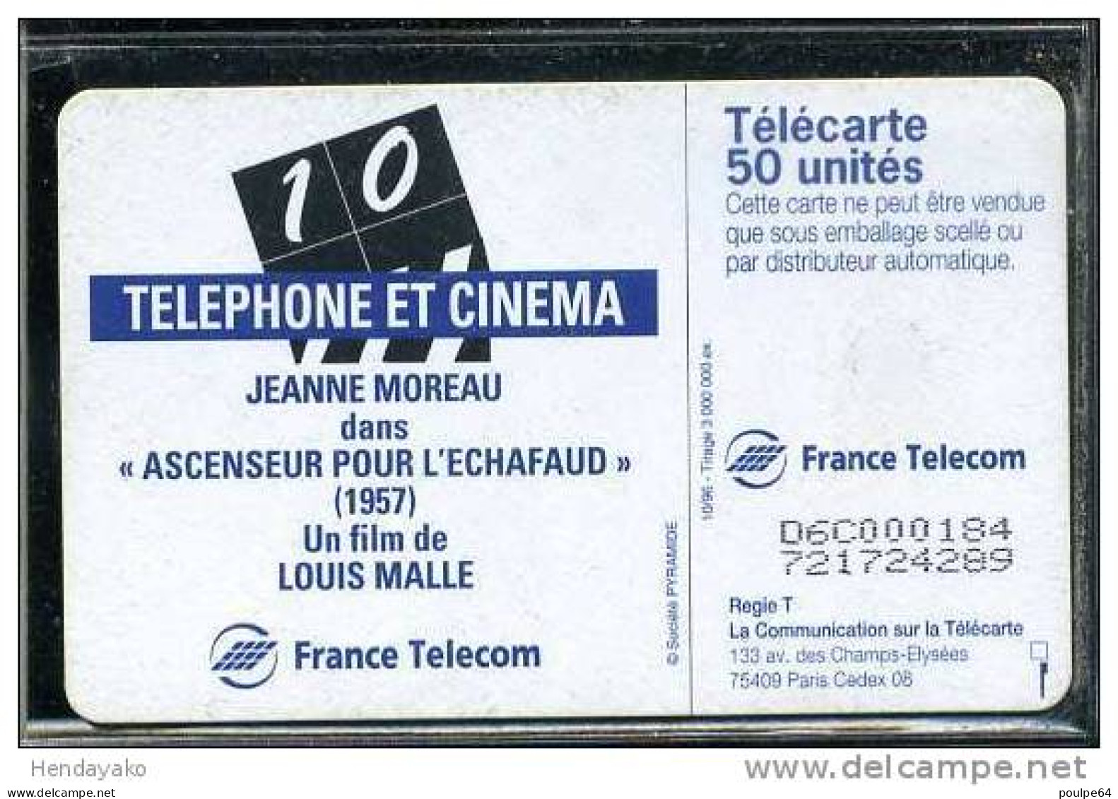 F0699  10/1996 TEL-CINÉ JEANNE MOREAU  50 OB1 - 1996