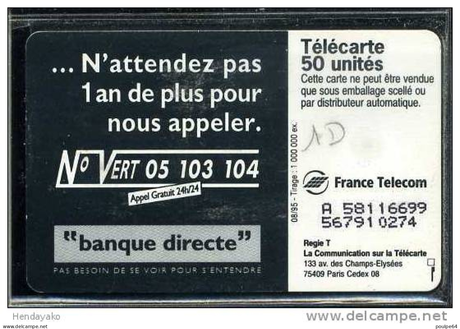 F0586  08/1995 BANQUE DIRECTE  50 SO3 - 1995