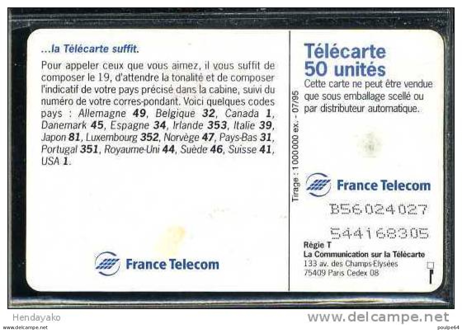 F0565  07/1995 APPELEZ CHEZ VOUS  50 GEM - 1995