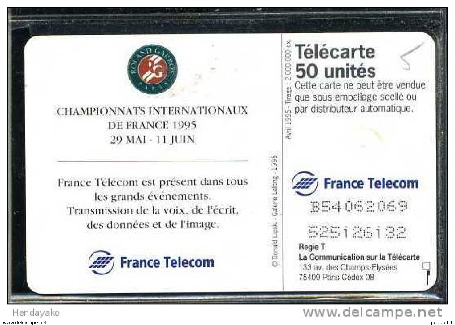 F0553  04/1995 ROLAND GARROS 95   50 GEM - 1995