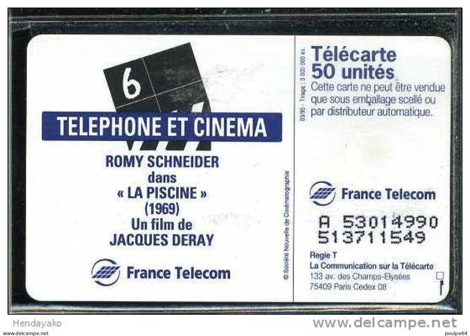F0543  03/1995 TEL-CINÉ SCHNEIDER   50 SO3 - 1995