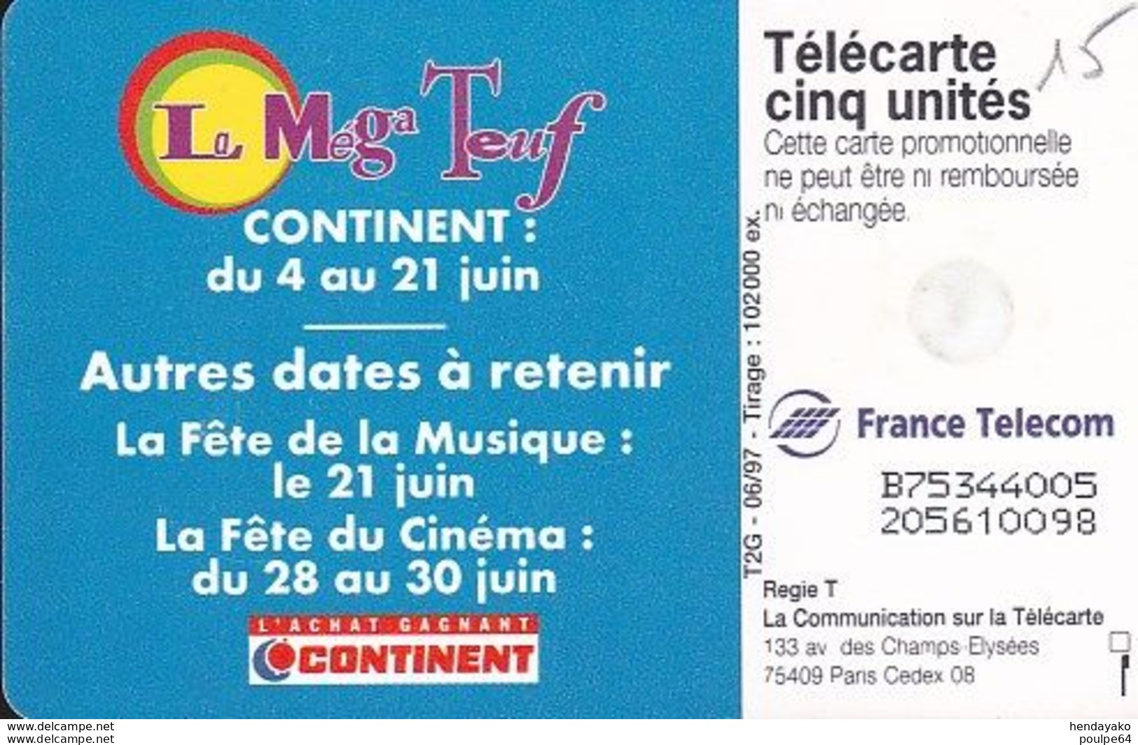 N° 329 - La Méga Teuf - 5 Unités - GEM2 - TG2 - 5 Unités